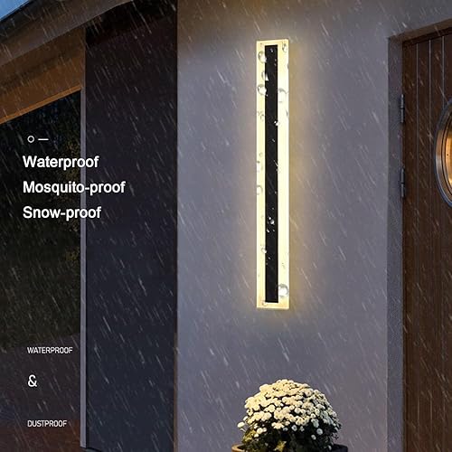 Miniatura 4 de Yongjishun Paquete de 2 luces LED de pared para exteriores de 39 pulgadas de largo, 30 W, impermeable, IP65, blanco cálido, 110 V, lámpara de pared