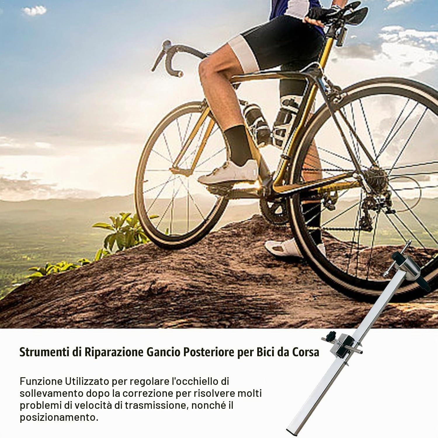 Attrezzo Forcellino Cambio Bici Acciaio Inossidabile, Strumento di Riparazione della Bicicletta Bici, Derailleur Hanger Alignment Gauge, per Il Calibro di Allineamento del Deragliatore