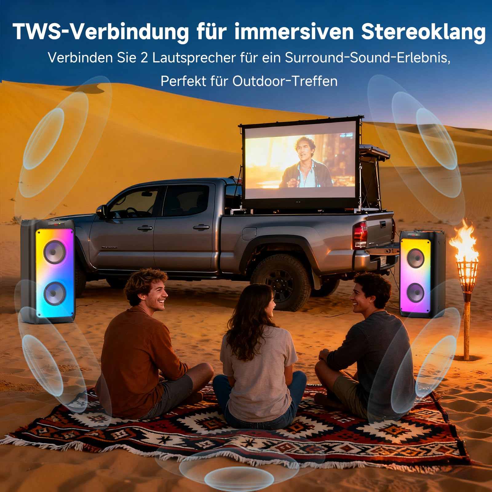 JYX Karaoke Maschine, Karaoke Anlage Mit 2 Mikrofonen, Tragbarer Bluetooth Lautsprecher Mit RGB Licht, Karaoke Box Karaoke Set, PA System Für Erwachsene, Party Box, Unterstützt TF/USB, AUX, FM, TWS