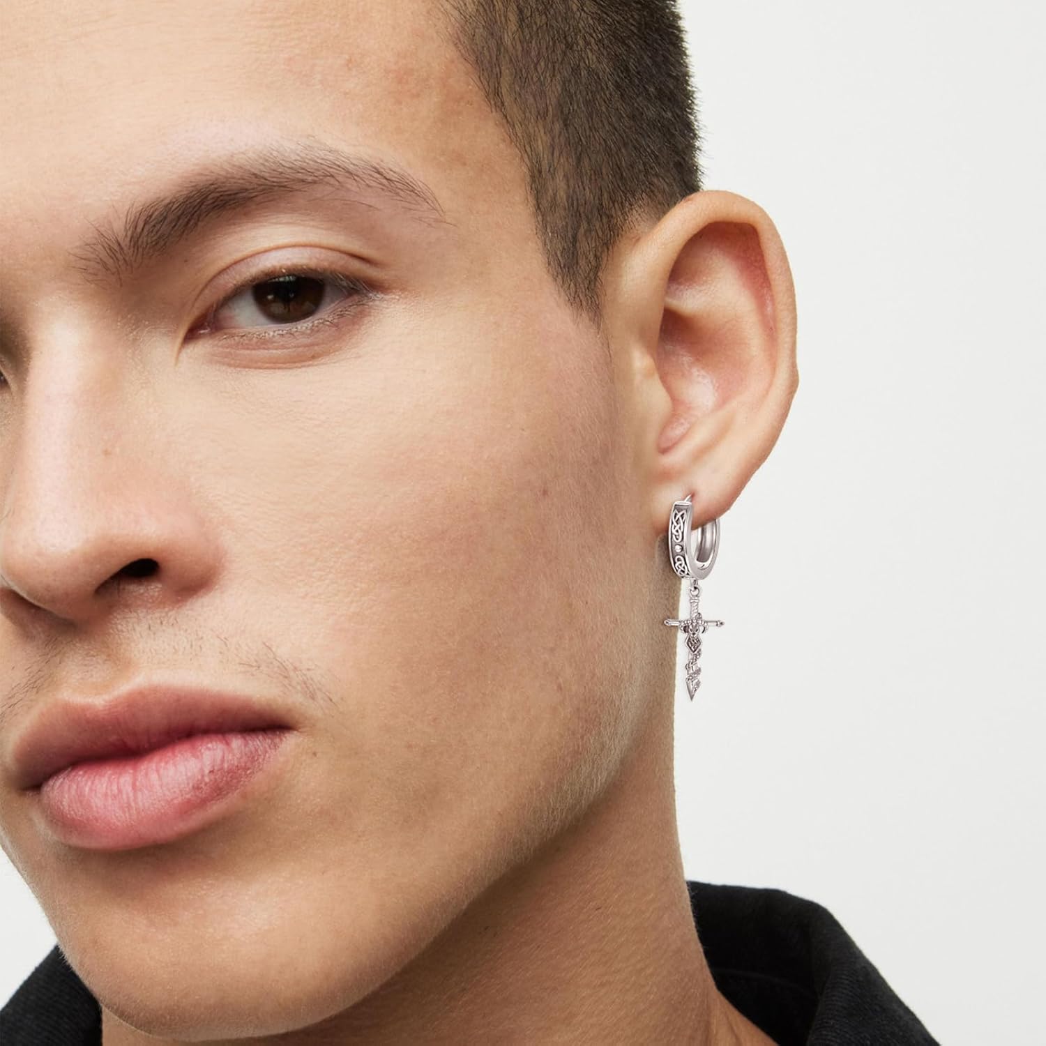 Celtic Dangle Earrings 925 Sterling silver Celtic Knot Hoop Earrings Celtic Jewelry Gifts for Men Women - Image 5