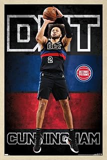 Trends International NBA Detroit Pistons - Cade Cunningham 23 Wall Poster, 34L x 22.4W, Blonde Framed Version