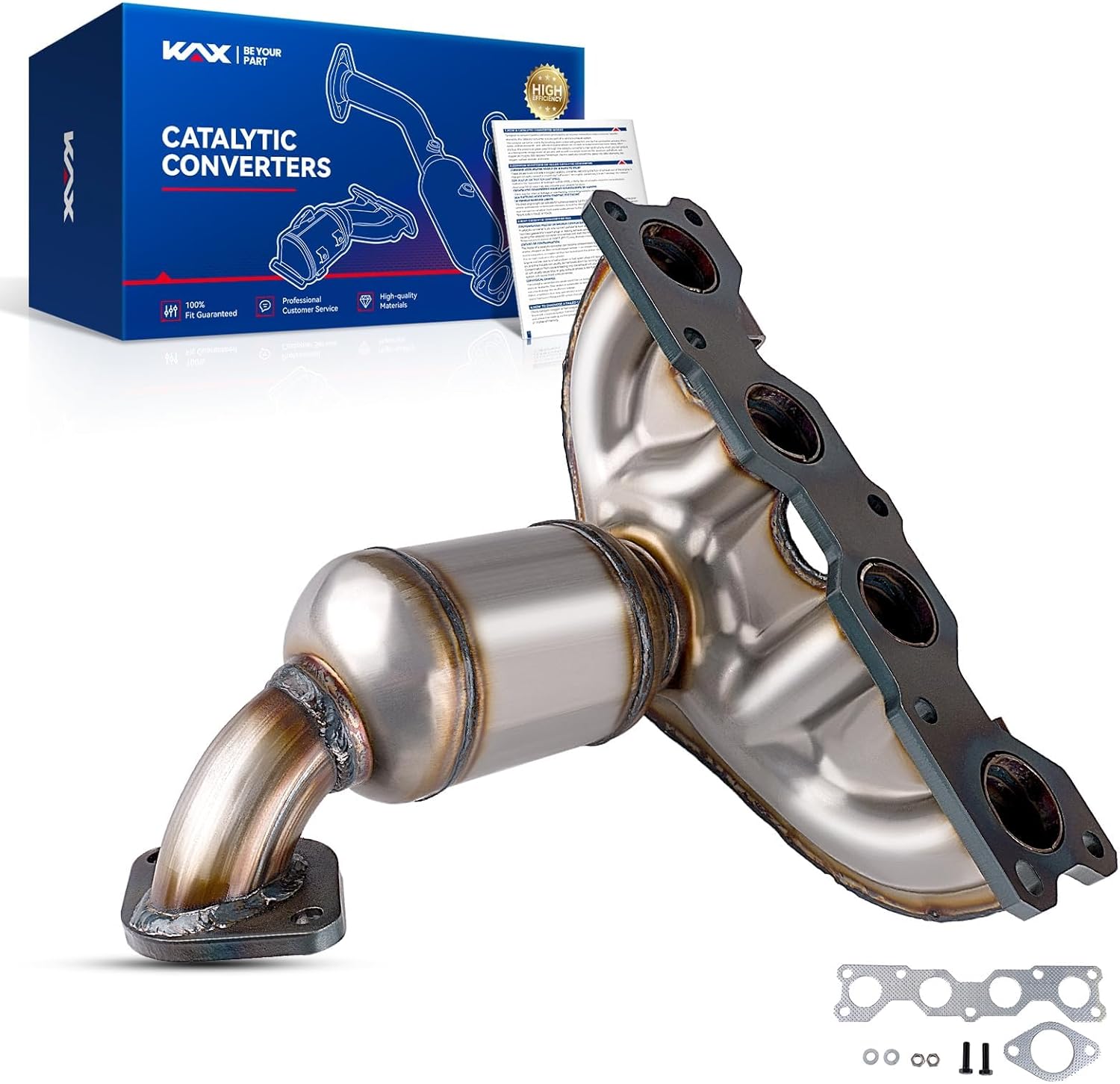 KAX Catalytic Converter Fit for 2004-2007 Highlander, Front 16392 Stainless Steel High Performance 1pc (EPA Compliant)