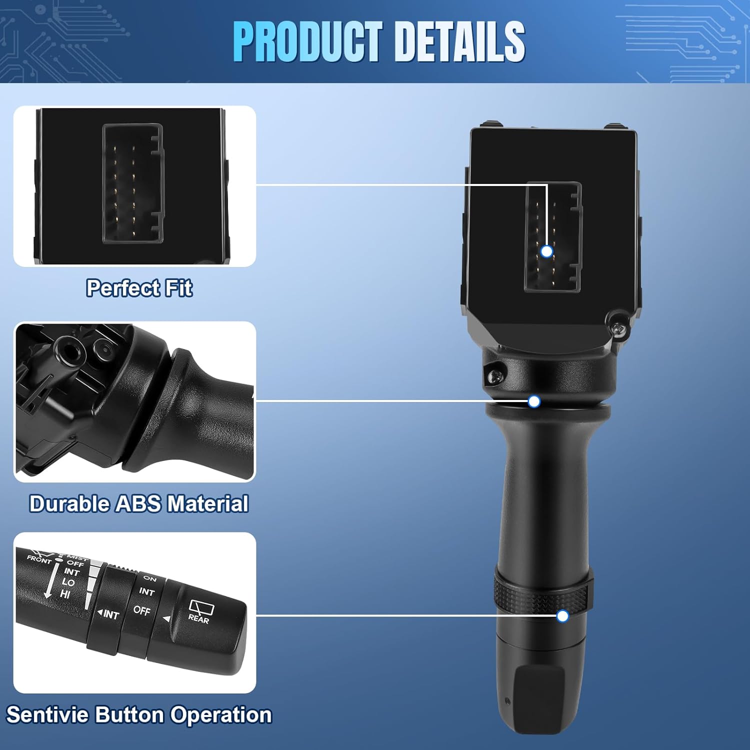 LCWRGS Front Rear Windshield Wiper Switch Compatible with Hyundai Accent 2015-2017, Tucson 2010-2017, Kia Soul 2010-2013, Forte 2011-2013, Koup 11-2013, Sportage 11-2013, Replace 934202K050