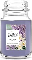Yankee Candle Lavender Vanilla Scented Candle, 22oz Large Jar - 150 Hour Burn Time, Soothing Spa Fragrance Gift