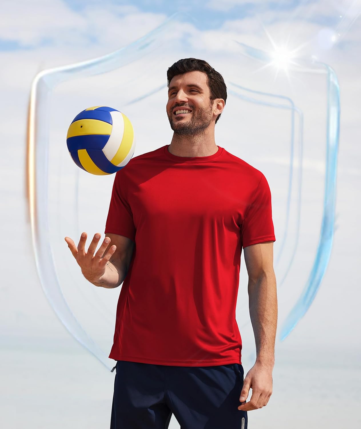 5 Pack T Shirts for Men UPF 50+ UV Sun Protection Shirts Fast Dry Rash Guard Workout Running Swimming Shirt