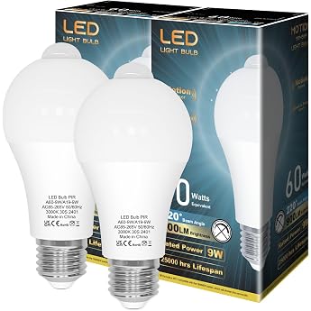 E27 Gl hbirne mit Bewegungsmelder 9W E27 LED Warmweiss 2 St ck