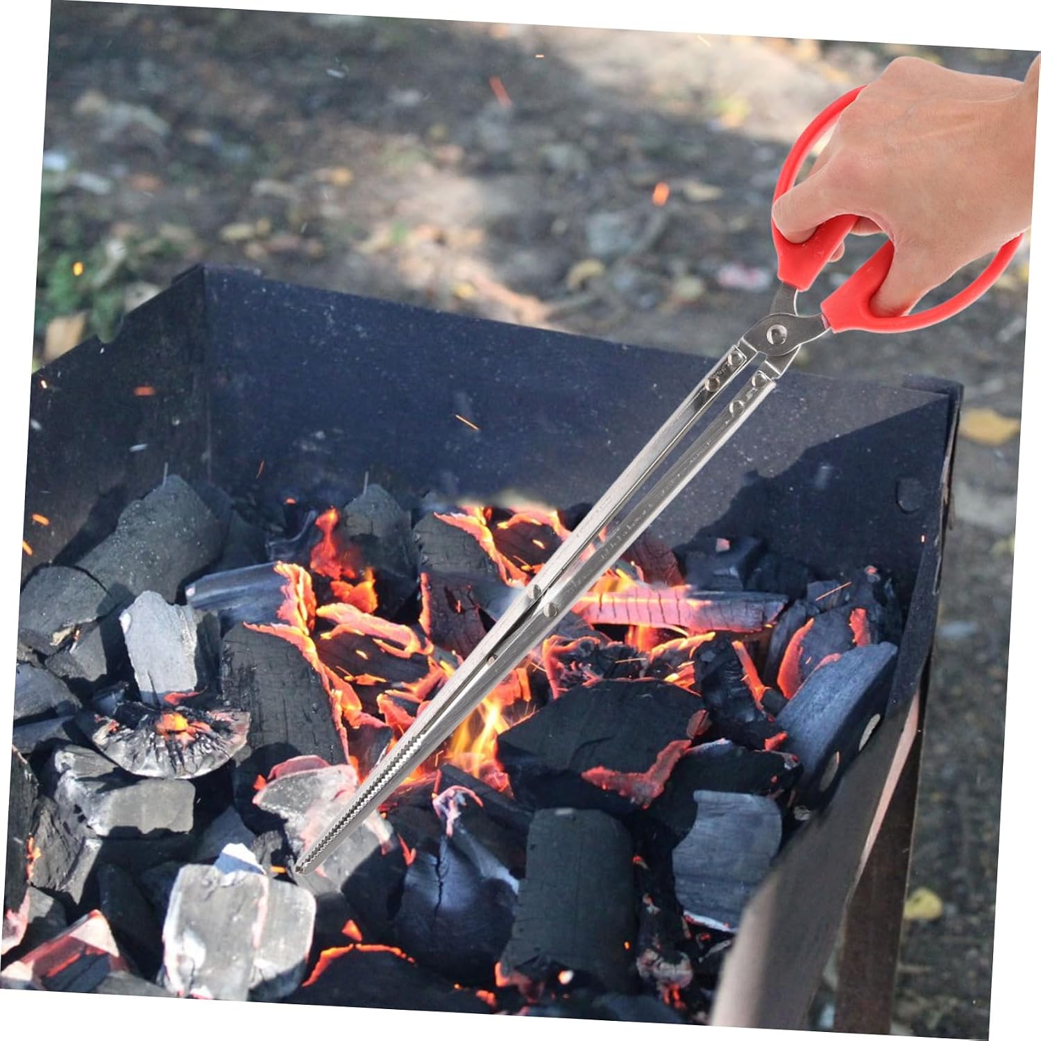 Camping Barbecue Fireplace Tong, Stainless Steel Log Grabber Xmas
