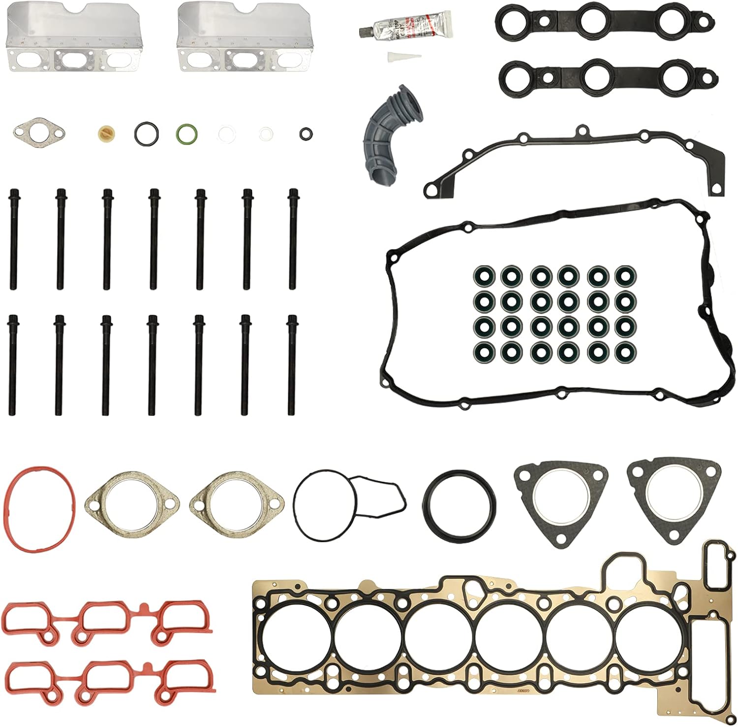 Head Gasket Set Compatible with 2001-2006 BMW 325Ci 325i 325xi 330Ci 330i 330xi 525i 530i X3 X5 Z3 Z4 2.5L 3.0L L6 DOHC HS26245PT