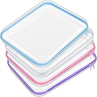 Vista 12 de Hoolerry 4 piezas de estuches rígidos transparentes con cremallera, bolsas de maquillaje, estuche de lápices de plástico, contenedores de caja