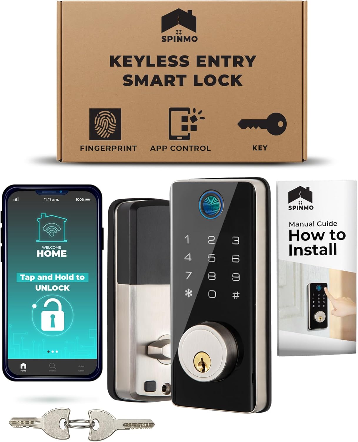 Keyless Smart Lock Entry Door Lock with Electronic Digital Keypad