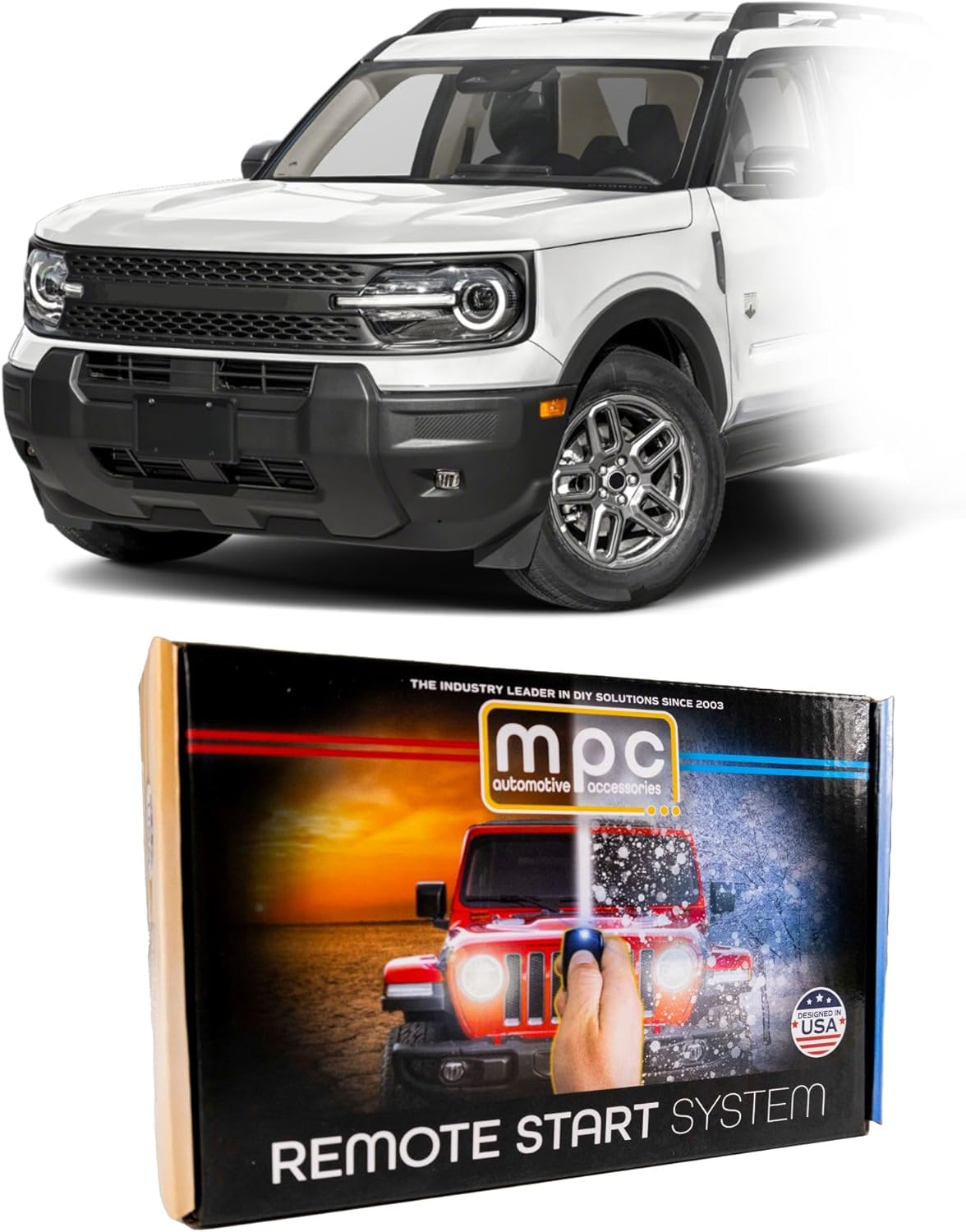 MPC Remote Start Kit Compatible with Ford Bronco Sport 2021-2024 || Gas || Push to Start || NO HONK-Lock-Unlock-Lock || Plug and Play || OEM Key Fob Activated