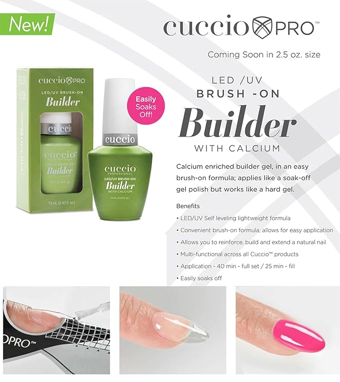 Cuccio Brush on Builder Gel con Calcio 13ml Transparente LED/UV miniatura 4