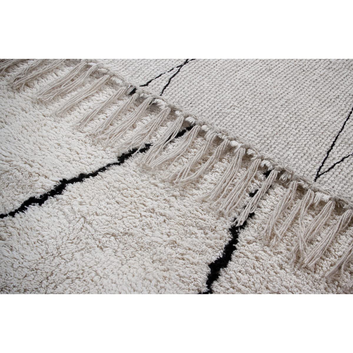 Miliboo Tapis berbère à Franges en Coton écru 160 x 230cm HODNA