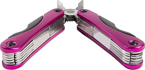 Miniatura 4 de The Original Pink Box Multiherramienta 14 en 1, rosa  Cuerpo de aluminio con herramientas versátiles de acero inoxidable, perfecto para bricolaje,