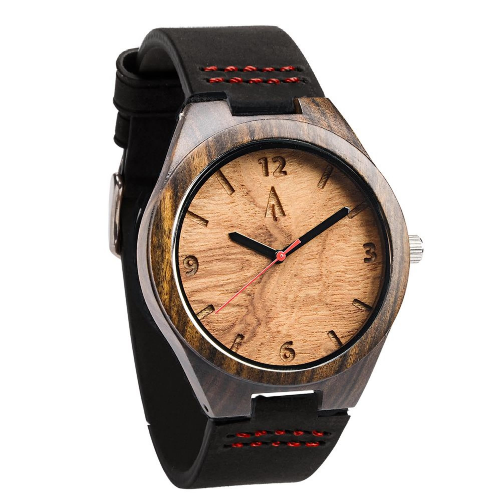 Treehut Wooden Watches for Men Japanese Miyota Movement Stylish Exotic Wrist Watch with Adjustable Stainless Steel Buckle Leather