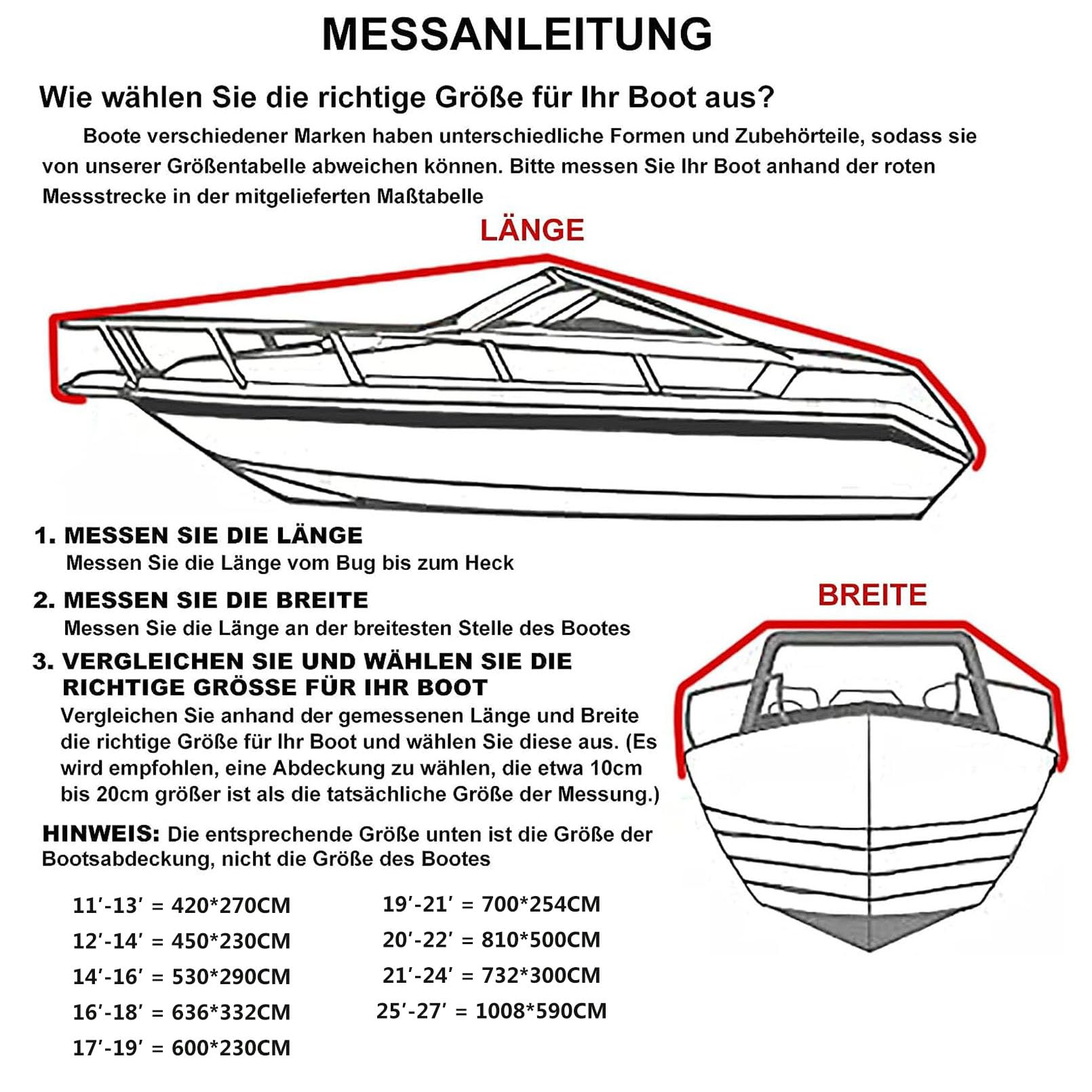 Copertura per Barca Forte, Tessuto Oxford 600D Telo Copri Barca Impermeabile Adatto A Scafo A V, Tri-Scafo, Barca da Sci da Pesca Copertura per Barche,20 * 22FT=810 * 500CM