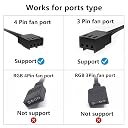 GELRHONR SATA Cooler Fan Adapter Cable，15 Pin SATA to 4 x 3/4 pin Fan Splitter Cable,15 Pin Male to 3 or 4 Pin Computer PC Case Y Power Adapter Cable - 1.1Ft (Black- 1 to 4) gallery image