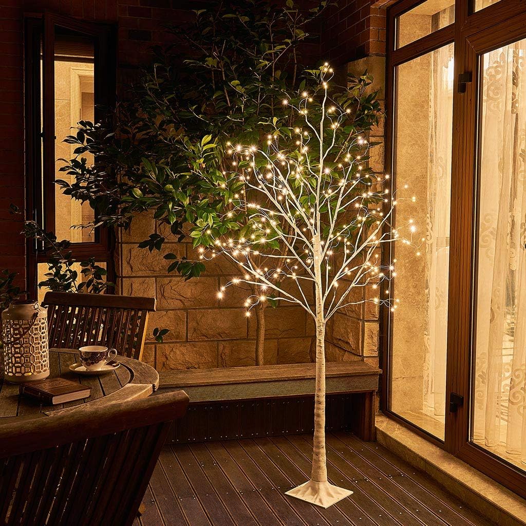 Lichterbaum Lichterzweige mit 288 Warmweißen LEDs Groß Weihnachtsdeko Outdoor mit 8 Lichtmodi & Speicherfunktion Beleuchtet Weihnachtsbaum für Weihnachten Hochzeit Party Aussen Innen 1,8 m