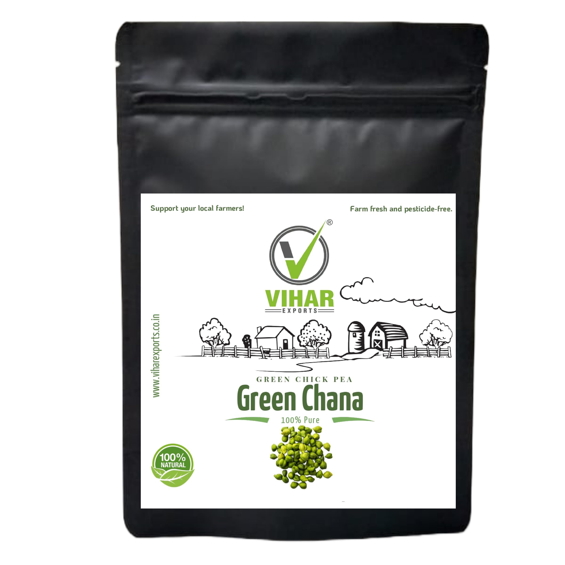 Vihar Exports Green Chana (Green Chick Pea) | Organic Chickpea Deshi Small Beans for Your Kitchen (500 Gm) (B0BX9C3NCM) Amazon Price History, Amazon Price Tracker