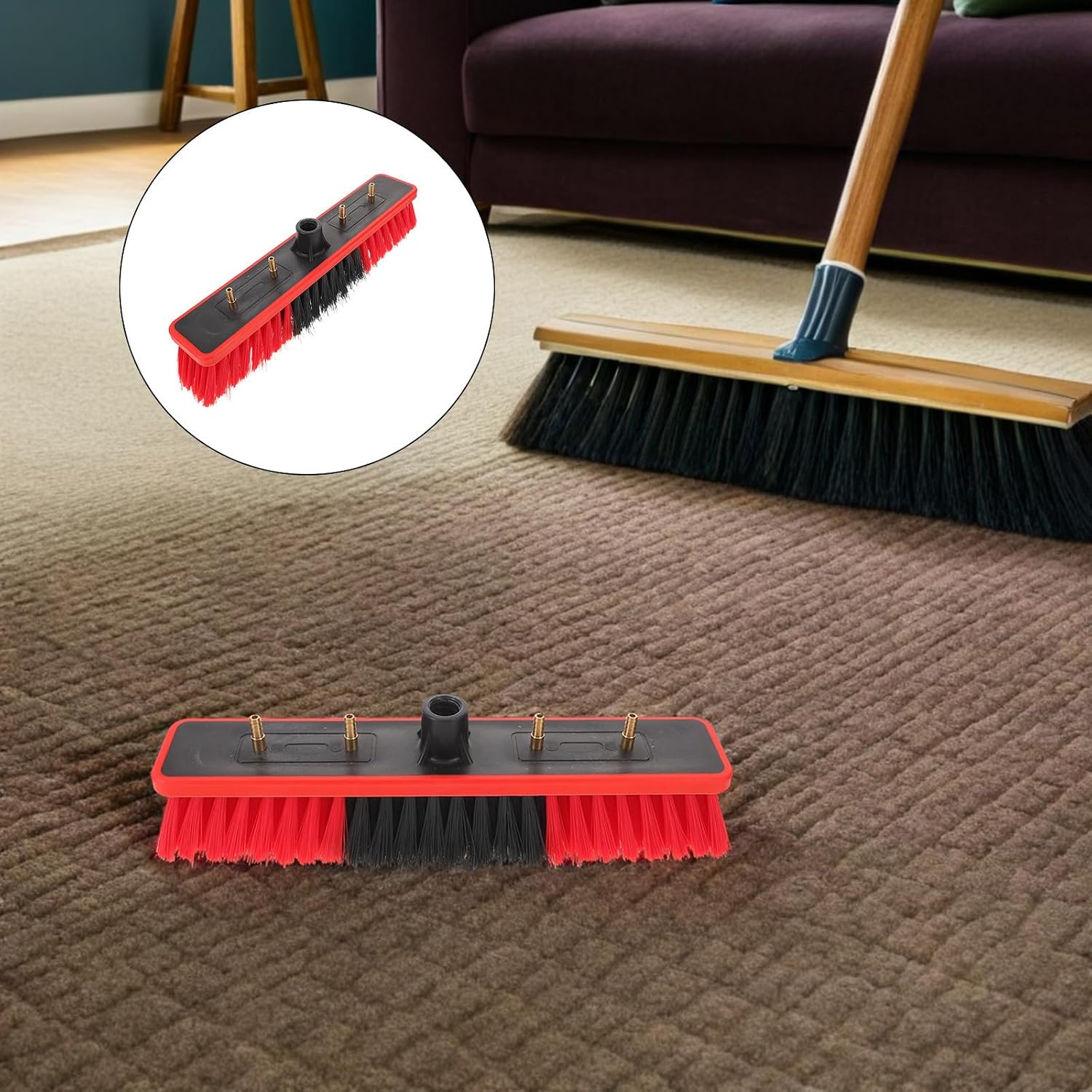 Solar Panel Cleaning Brush Head Replacement with Efficient Cleaning Performance and Universal Installation, Sturdy Plastic and Steel Material for Photovoltaic Panel Maintenance