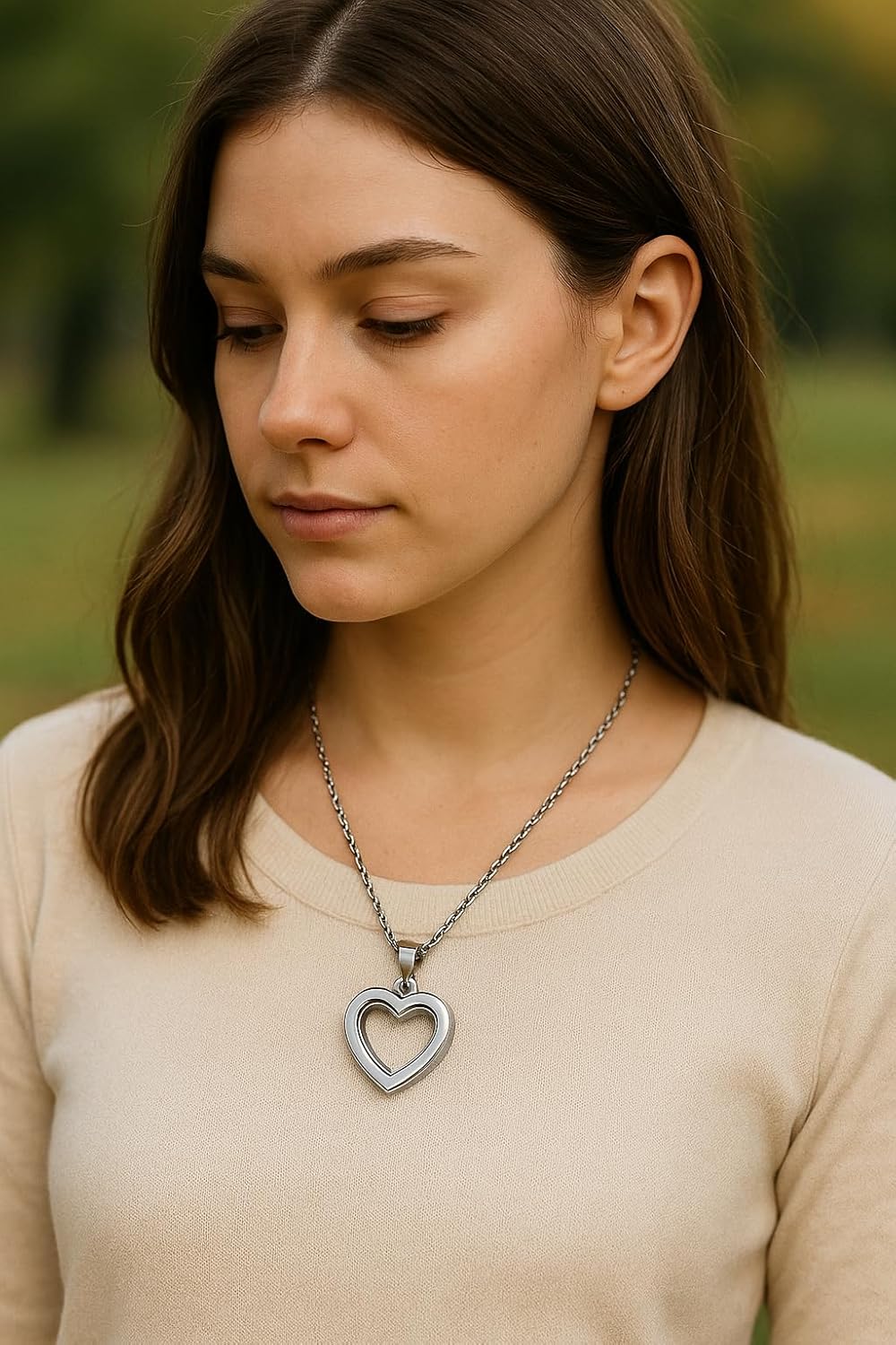 Heart Pendant Necklace For Ashes Stainless Steel Hair Locket Keepsake Memory Glass Urn Cremation Vial Necklaces - Image 6