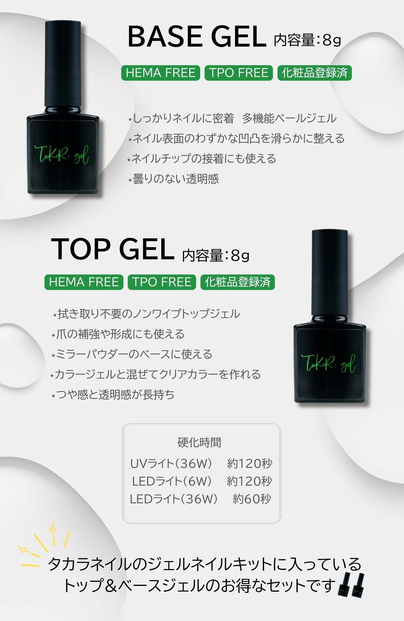 Amazon | ジェルネイル ベースジェル トップジェル お得な 2本セット