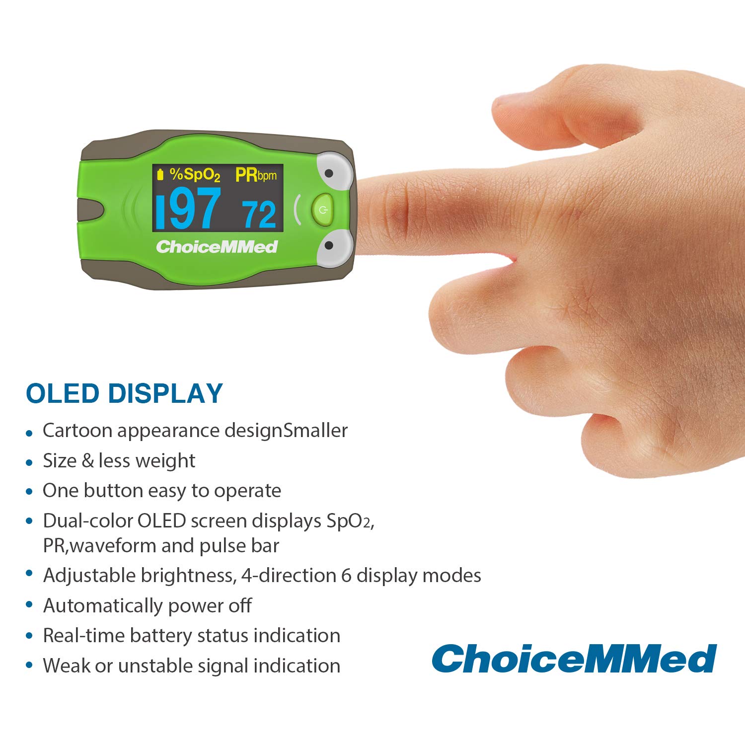 Choicemmed MD300C53 Pediatric (Kids) Pulse oximeter, Specially design for Kids(Multicolor) - Image 3 thumbnail