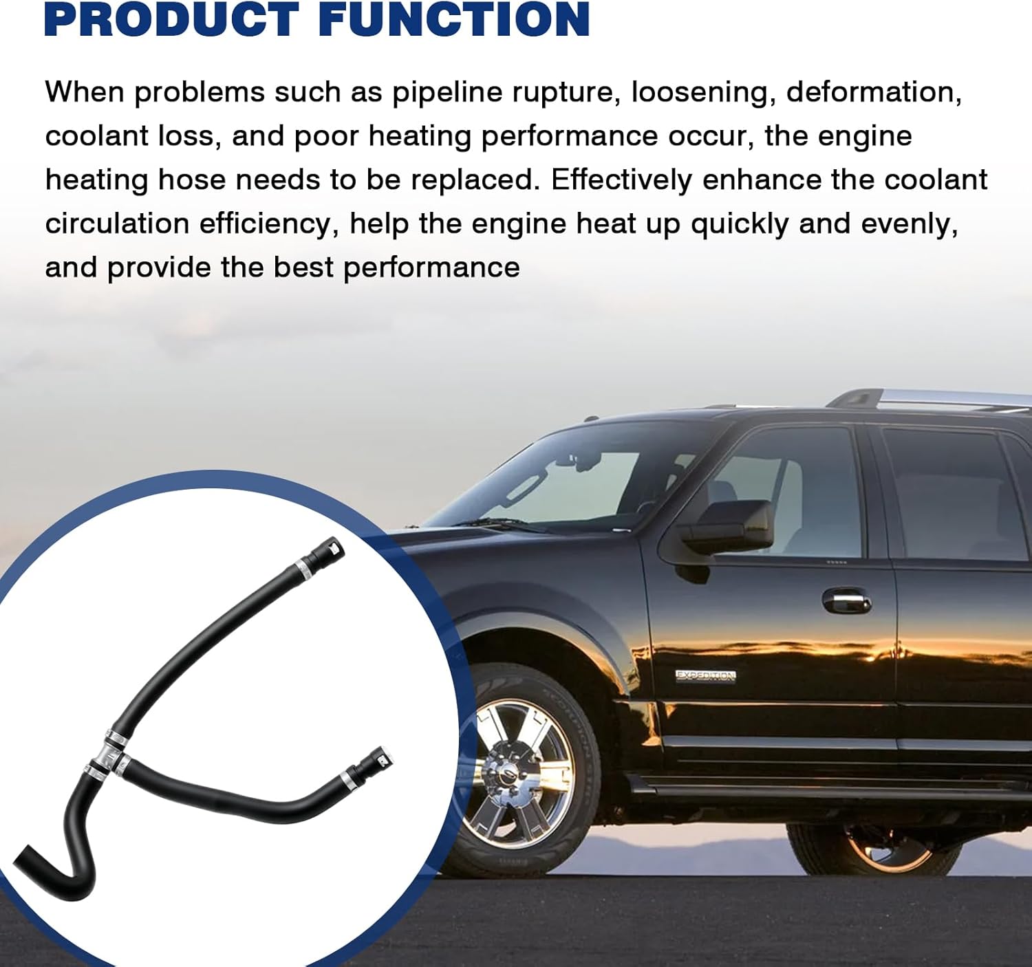 Engine Heater Hose Assembly Compatible with 2011-2014 Ford Expedition and Lincoln Navigator Replace for 626-585 BL1Z18472A BL1Z-18472-A