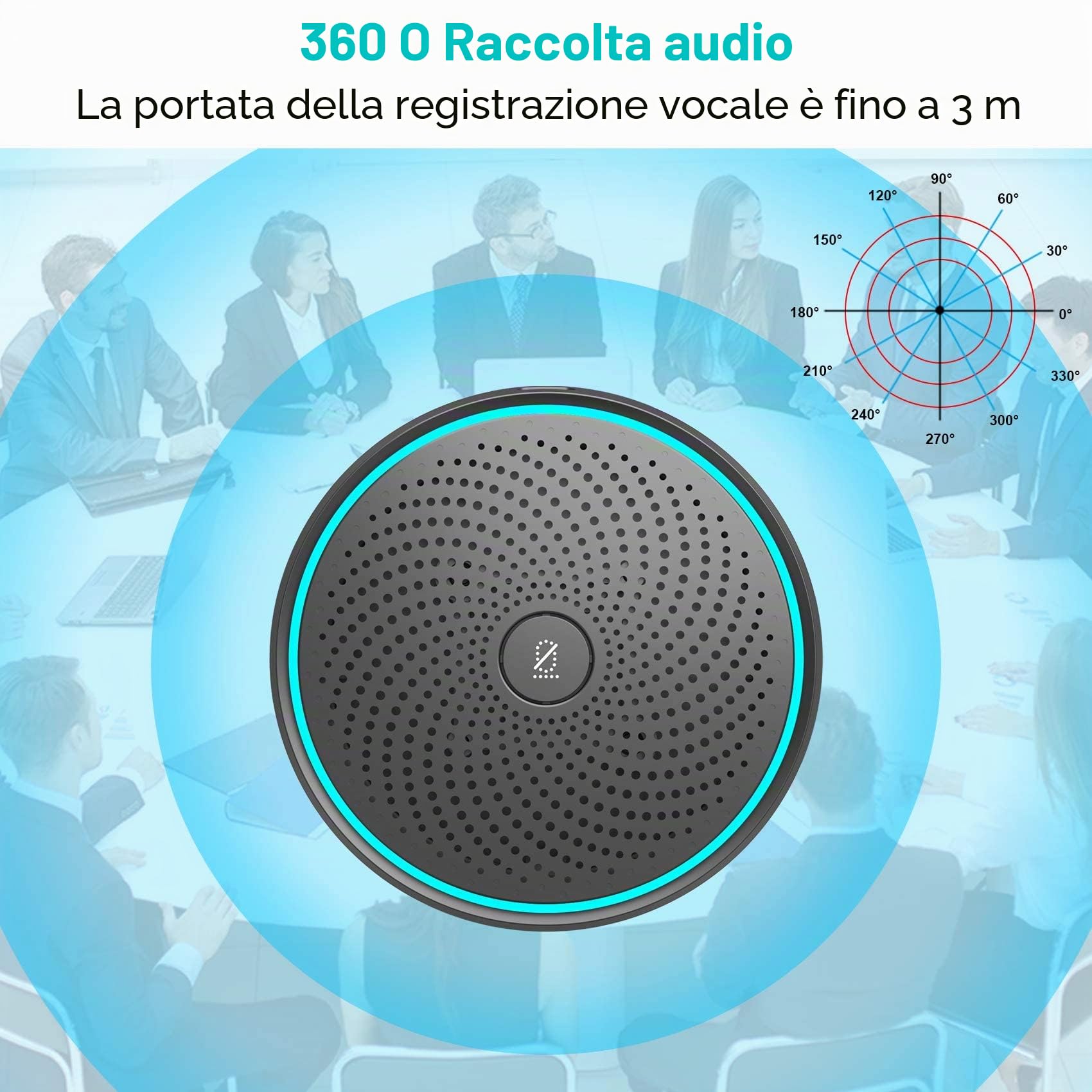 Microfono da conferenza PC USB Microfono Plug & Play per Zoom