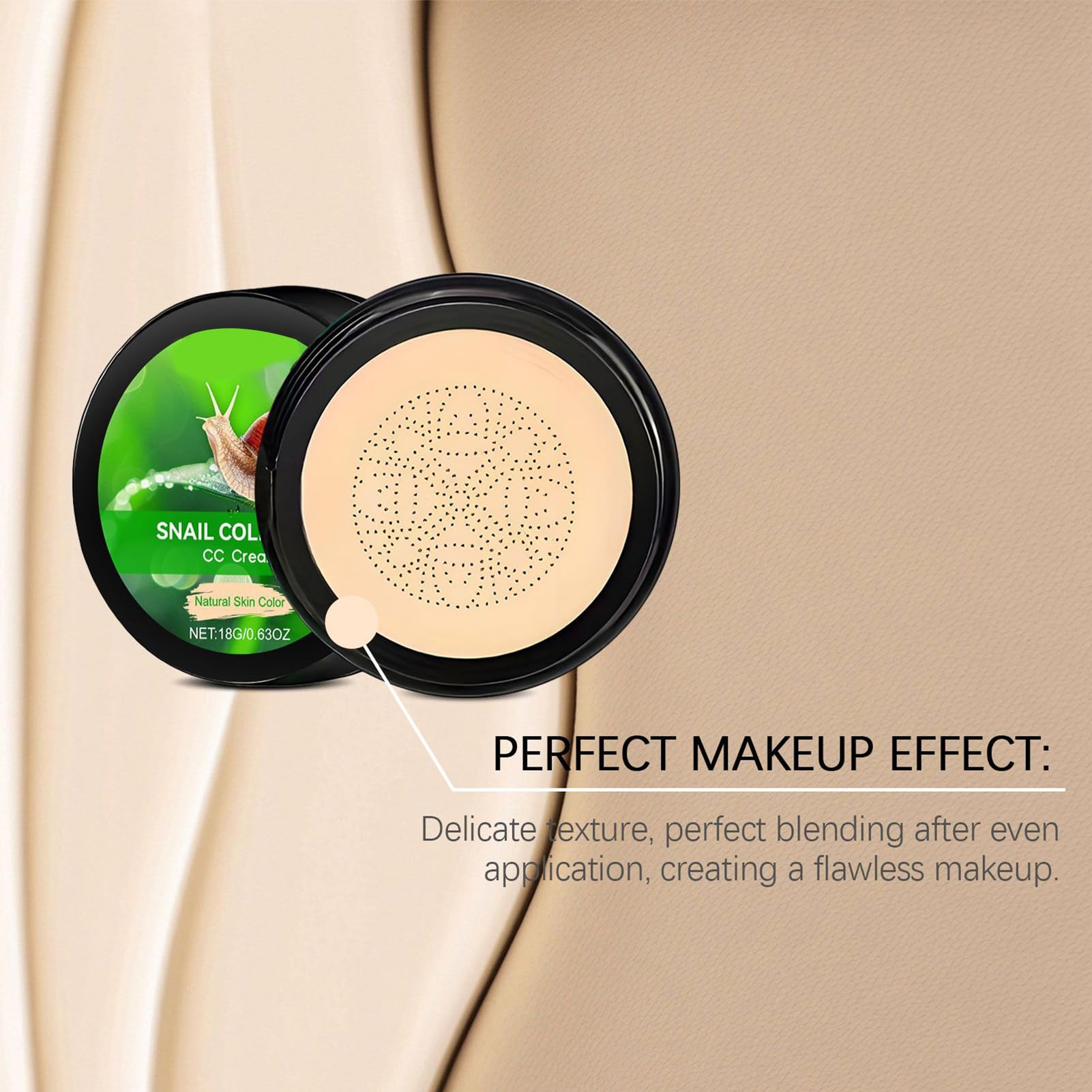 Cuscino Air CC Cream - Correttore Idratante Viso | Crema CC Viso A Lunga Tenuta Con Cuscino Air Cushion Per Trucco Quotidiano