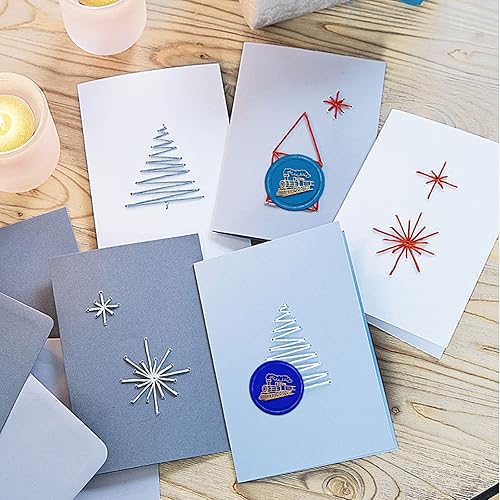 Miniatura 4 de CRASPIRE Sello de cera de tren de cobre de 1.181 in de cobre, sello de sellado desmontable con cabeza de latón con mango de madera, carta de boda,