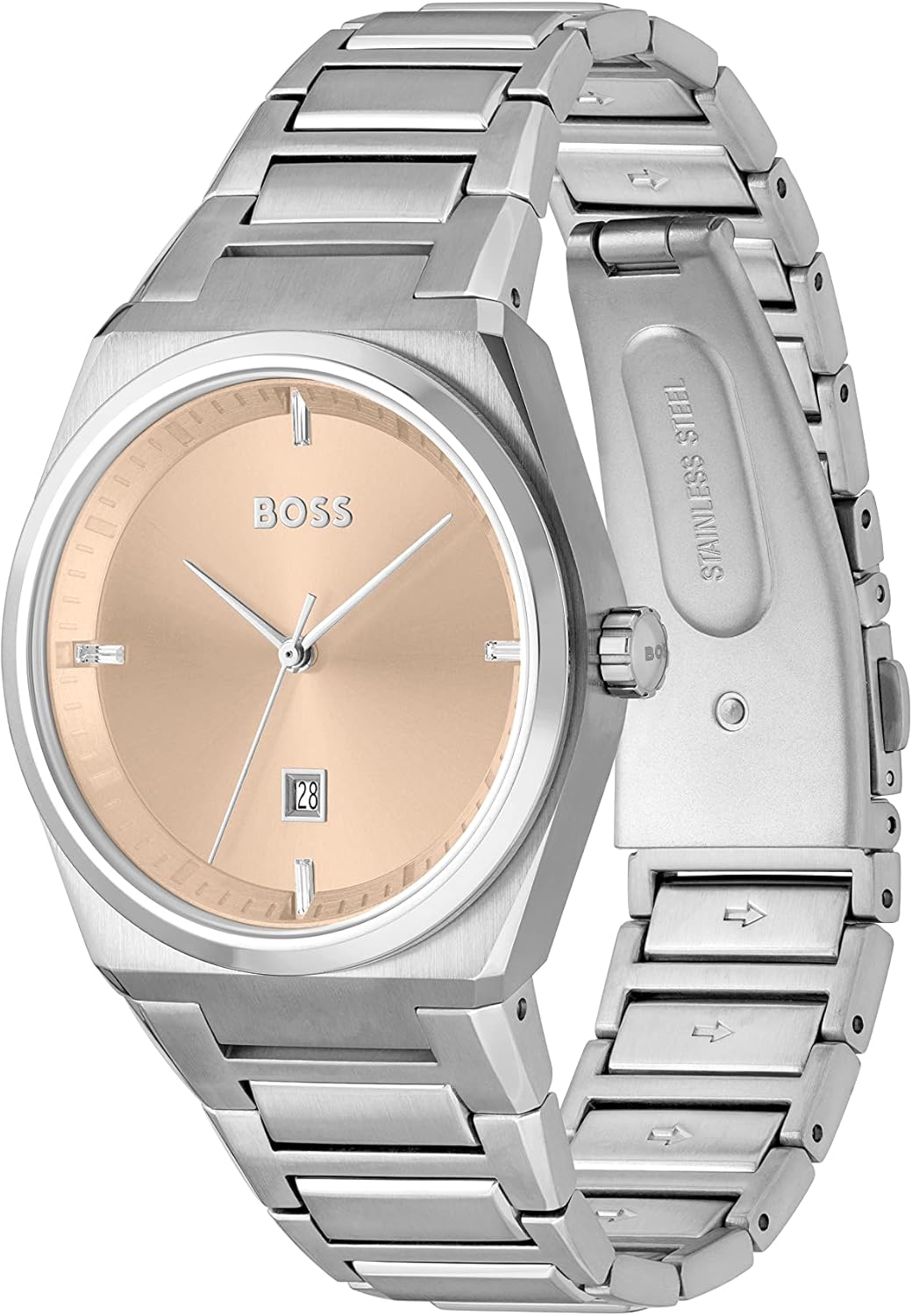 Boss Orologio Analogico al Quarzo da Donna con Cinturino in Acciaio Inossidabile Argentato - 1502670 Boss Orologio Analogico al Quarzo da Donna con Cinturino in Acciaio Inossidabile Argentato - 1502670