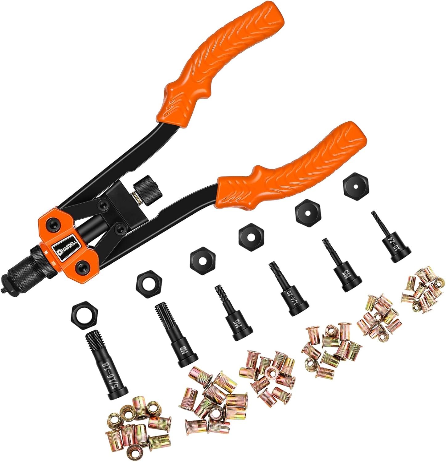 HARDELL Rivet Nut Tool, 12" Hand Rivet Nut Setter Kit with