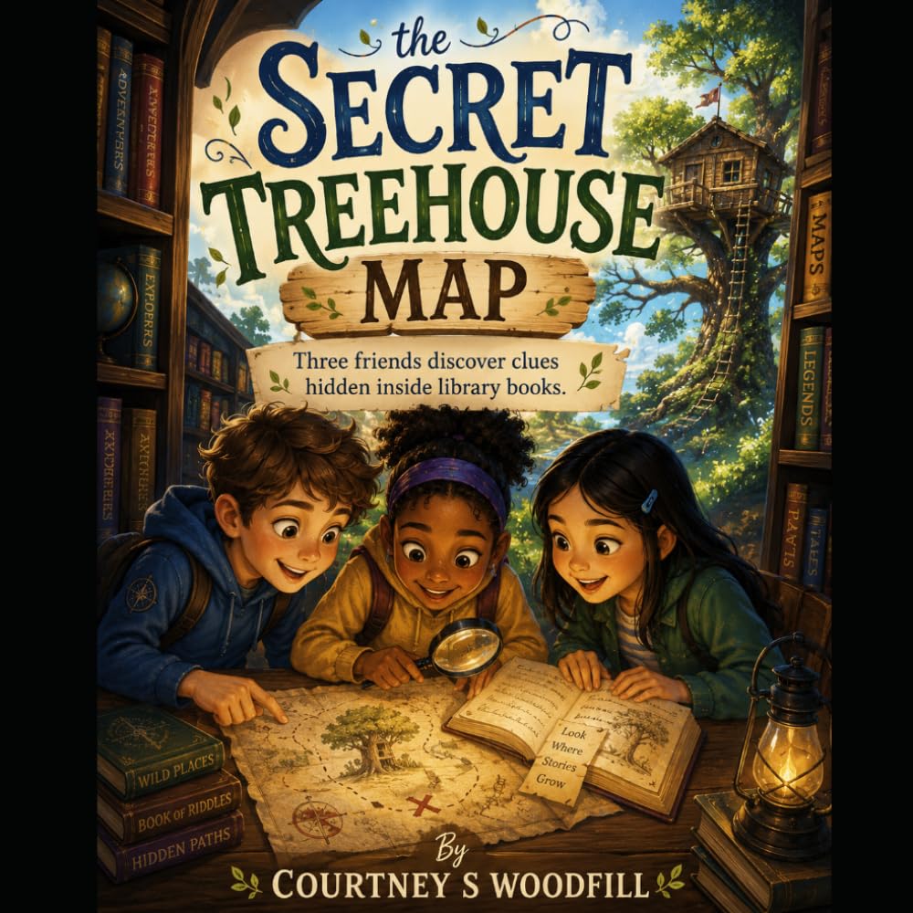 The Secret treehouse Map: Three friends discover clues hidden inside library books