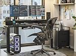 FEZIBO Electric Standing Desk with Double Drawers, 48 x 24 inch Height Adjustable Sit Stand Desk with Monitor Stand, 4 Memory Prset Ergonomic Stand Up Desk (Black)