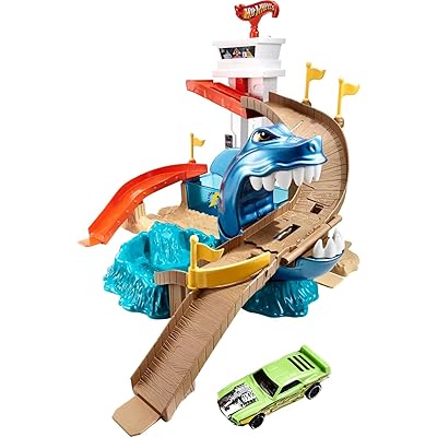 【Amazon.co.jp 限定】ホットウィール(Hot Wheels) カラー シフターズ かみつきシャーク プレイセット【ミニカー１台付】【4才～】BGK0 …