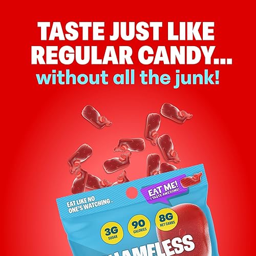 Miniatura 3 de Shameless Snacks - Wunderlicious Whales - Gomitas saludables keto, bajas en azúcar y calorías, sin gluten, paquete de 6 unidades