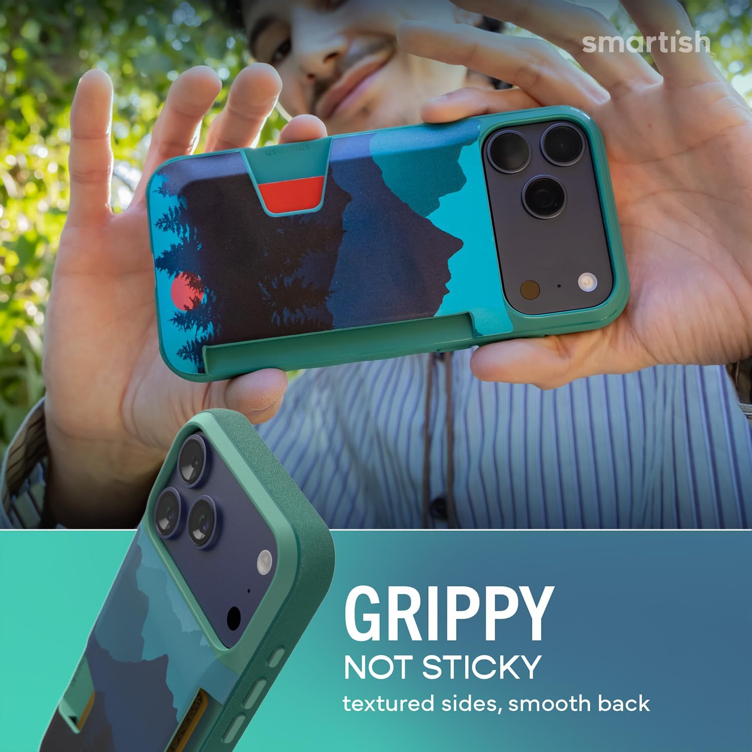 Smartish® iPhone 17 Pro Max Wallet Case - Wallet Slayer Vol. 1 [Slim + Protective] Credit Card Holder - Drop Tested Flip Hidden Card Slot Cover for Apple iPhone 17 Pro Max - Moving Mountains - Image 7