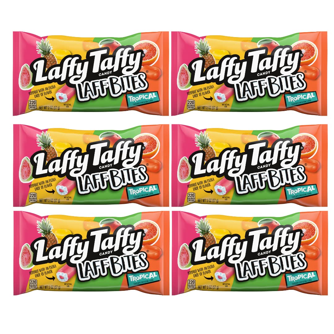 Buy NEW LAFFY TAFFY Laff Bites, Tropical (Pack of 6) 2 oz Bags Laffy