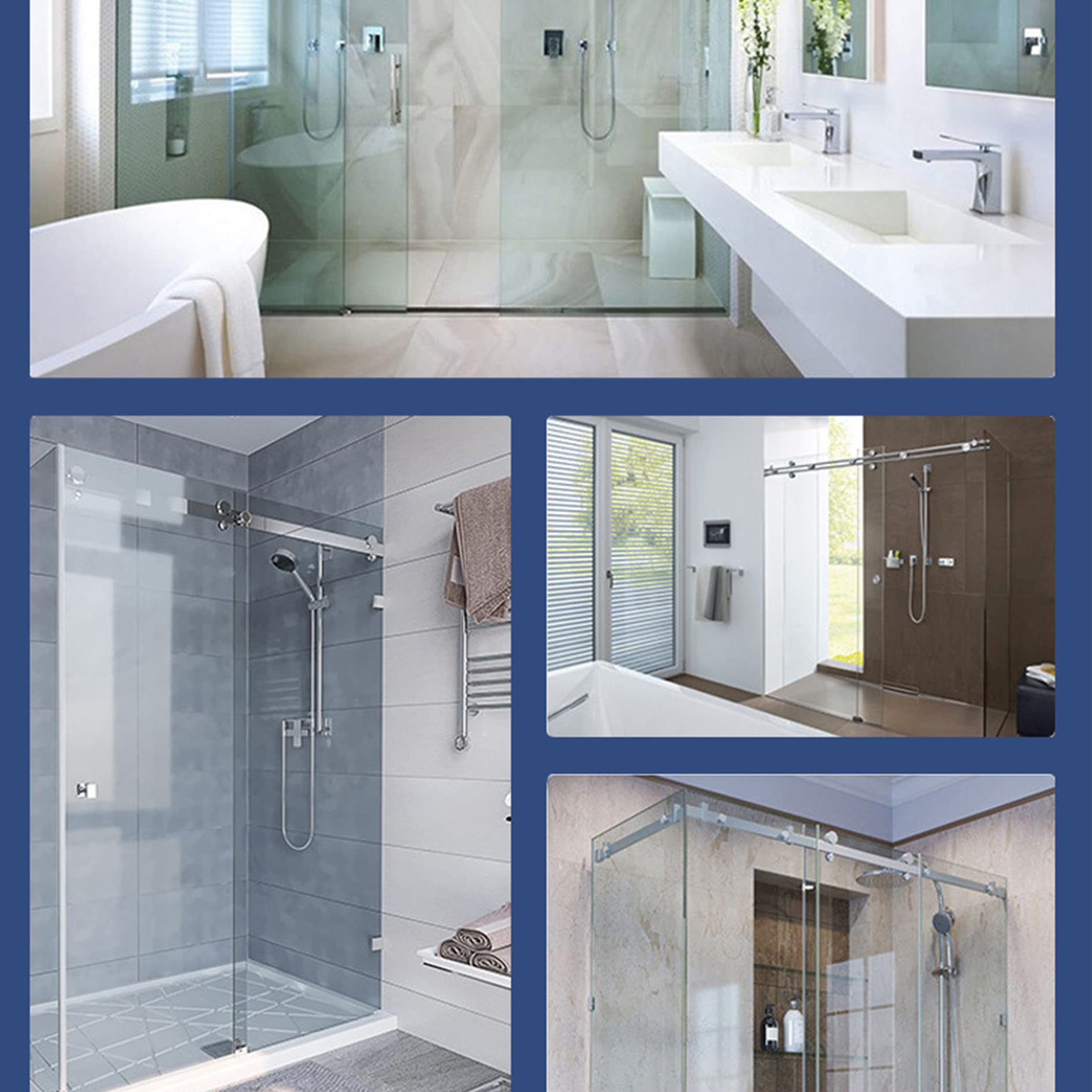 Ruote Doccia Vetro - Ruote Porte e Finestre Scorrevoli - Bagno Scorrevole Appeso - 8 Pezzi