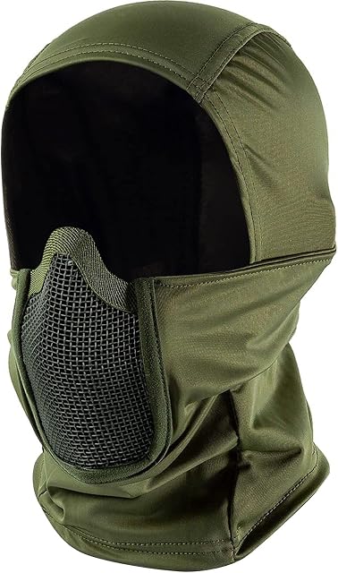 OneTigris Breathable Balaclava Mesh Mask Ninja Style Full Face Airsoft Mask Windproof Motorcycle Cycling Hood Neck Warmer for Men/Women
