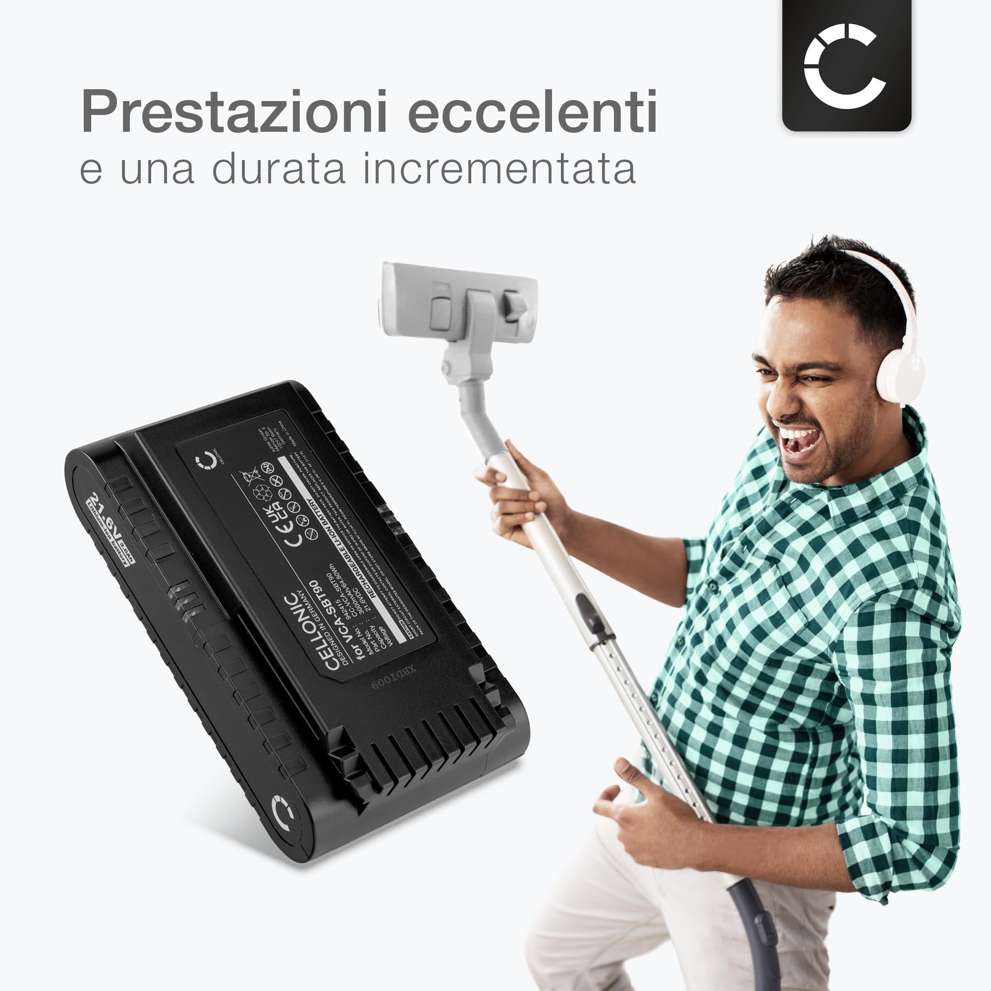 CELLONIC 1x Batteria Compatibile con Samsung VCA-SBT90, Jet75, Jet 90