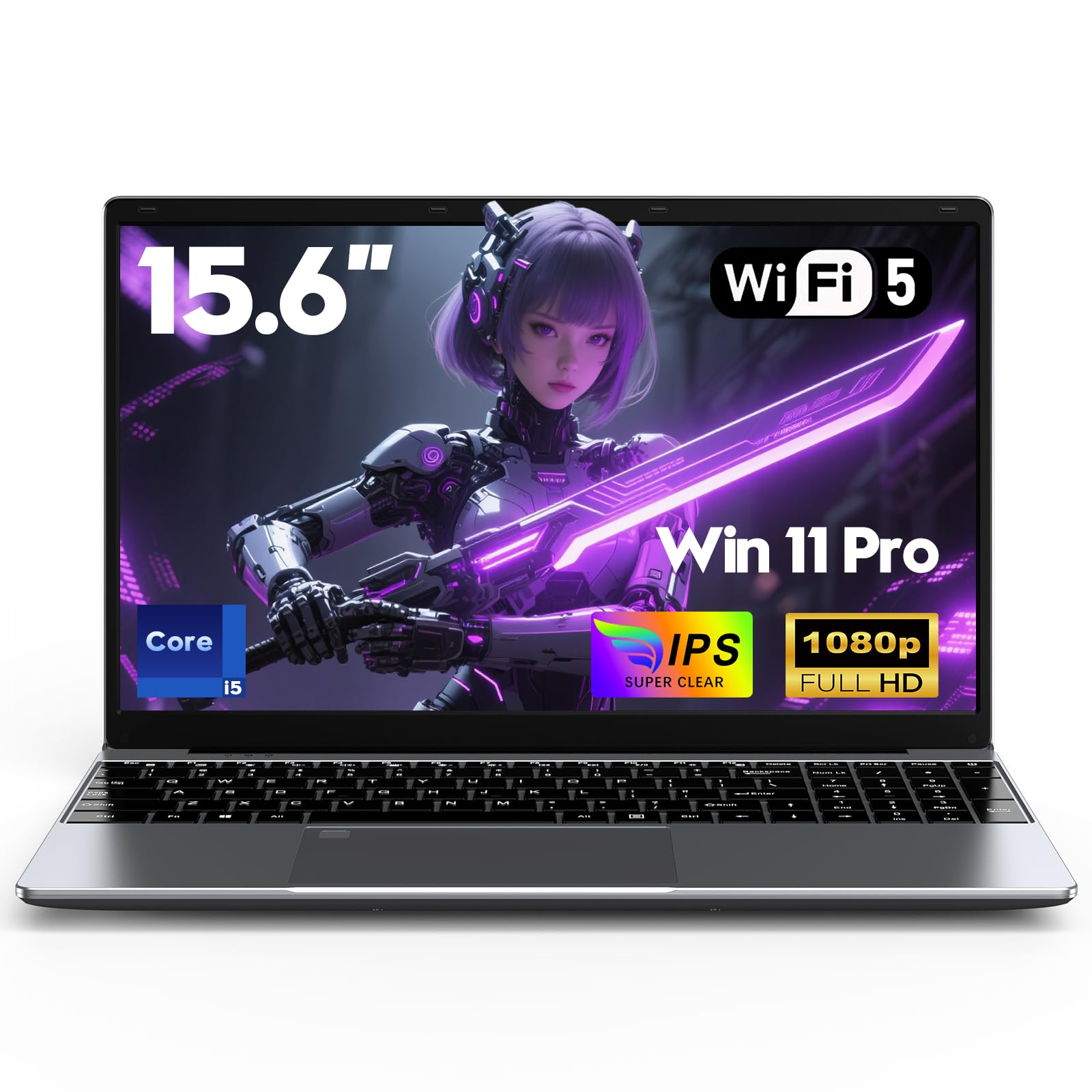 FUNYET Computer Portatile,2026 Laptop PC da 15,6 pollici 2026, 16 GB di RAM, SSD da 1 TB, Core i5 6200U, IPS FHD 1920 * 1080 Notebook Laptop, 5000 mAh, tastiera retroilluminata,supporta scheda TF