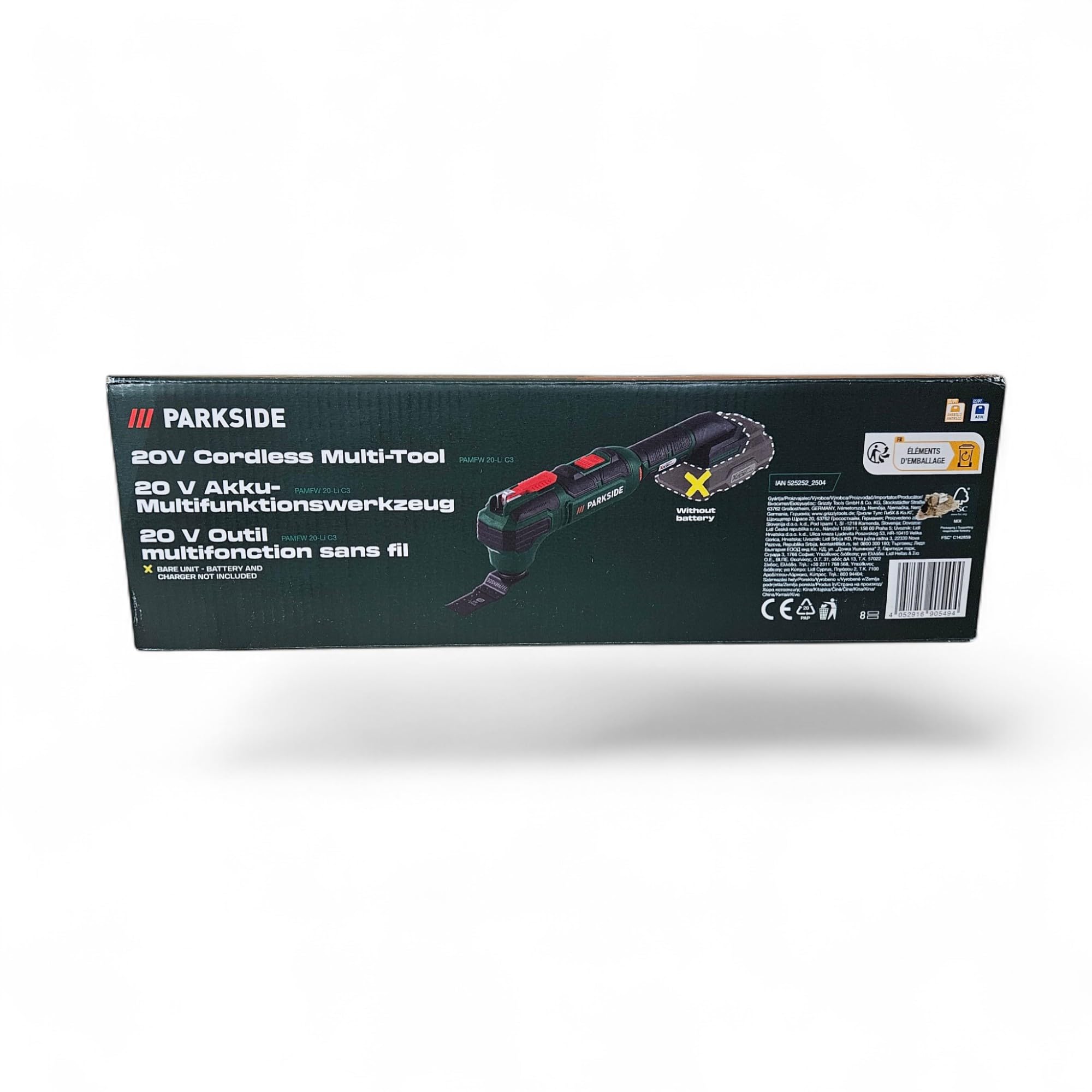Parkside PAMFW 20-Li B2 Outil multifonction sans fil 20 V – Technologie d'oscillation très polyvalente pour scier, couper, gratter et poncer