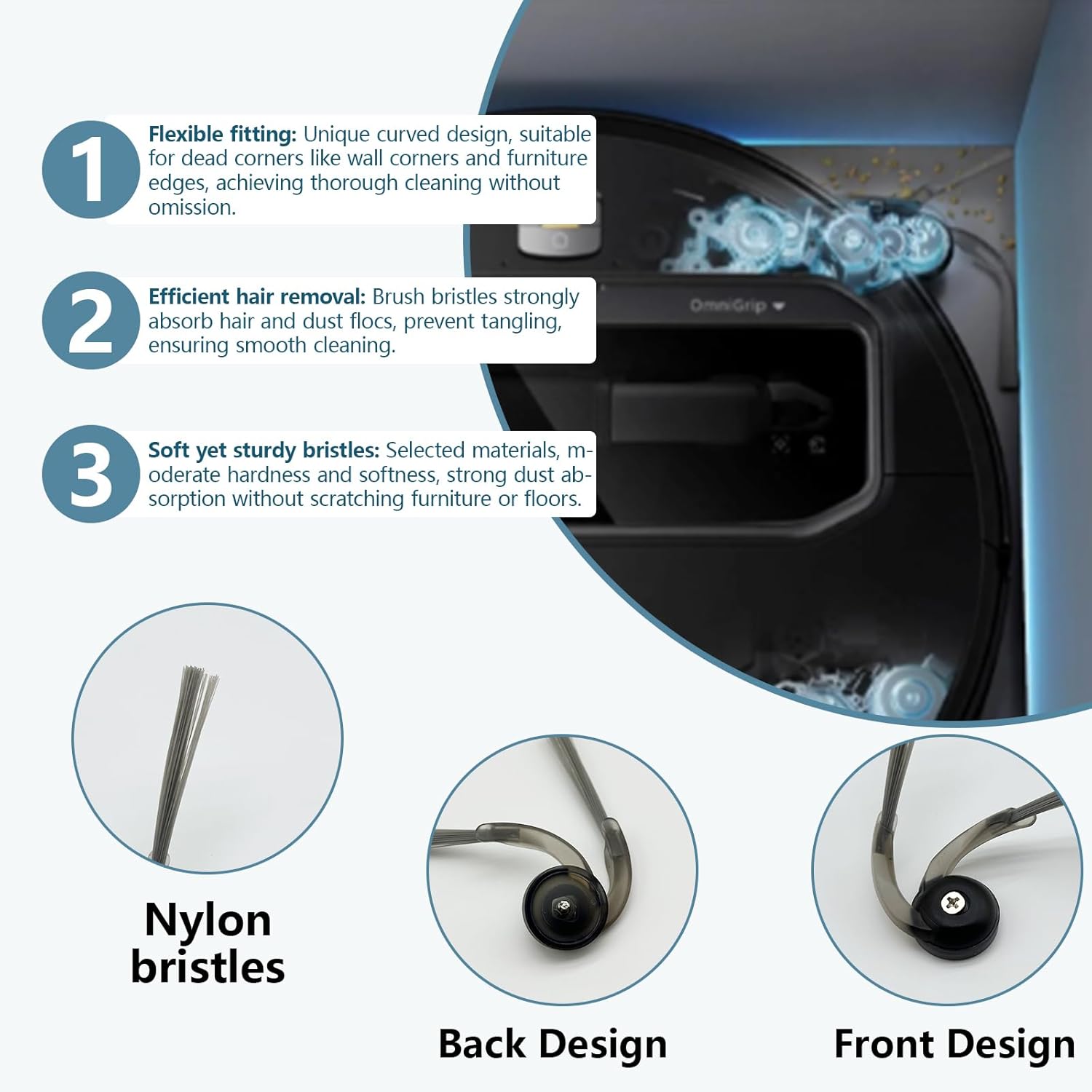 Replacement Kit for Roborock Saros 10R Robot Vacuum Cleaner, 1 Dual Main Brush, 4 HEPA Filters, 4 Mop Pads, 6 Side Brushes, 6 Dust Bag, 23 Pcs Saros 10R Accessories