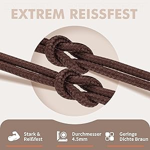 NDTEZUGT Schnürsenkel 4mm Rund - Reißfest Für Wanderschuhe & Stiefel