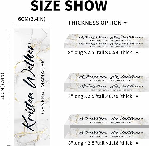 Miniatura 10 de Placa de nombre de escritorio personalizada, placas de identificación acrílicas personalizadas para escritorio, accesorio de oficina para mujeres y