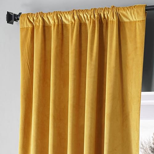 Miniatura 3 de HPD Half Price Drapes - Cortinas de terciopelo de lujo con bloqueo de luz para dormitorio (1 panel), 50 x 84 pulgadas, cortinas opacas de hotel para