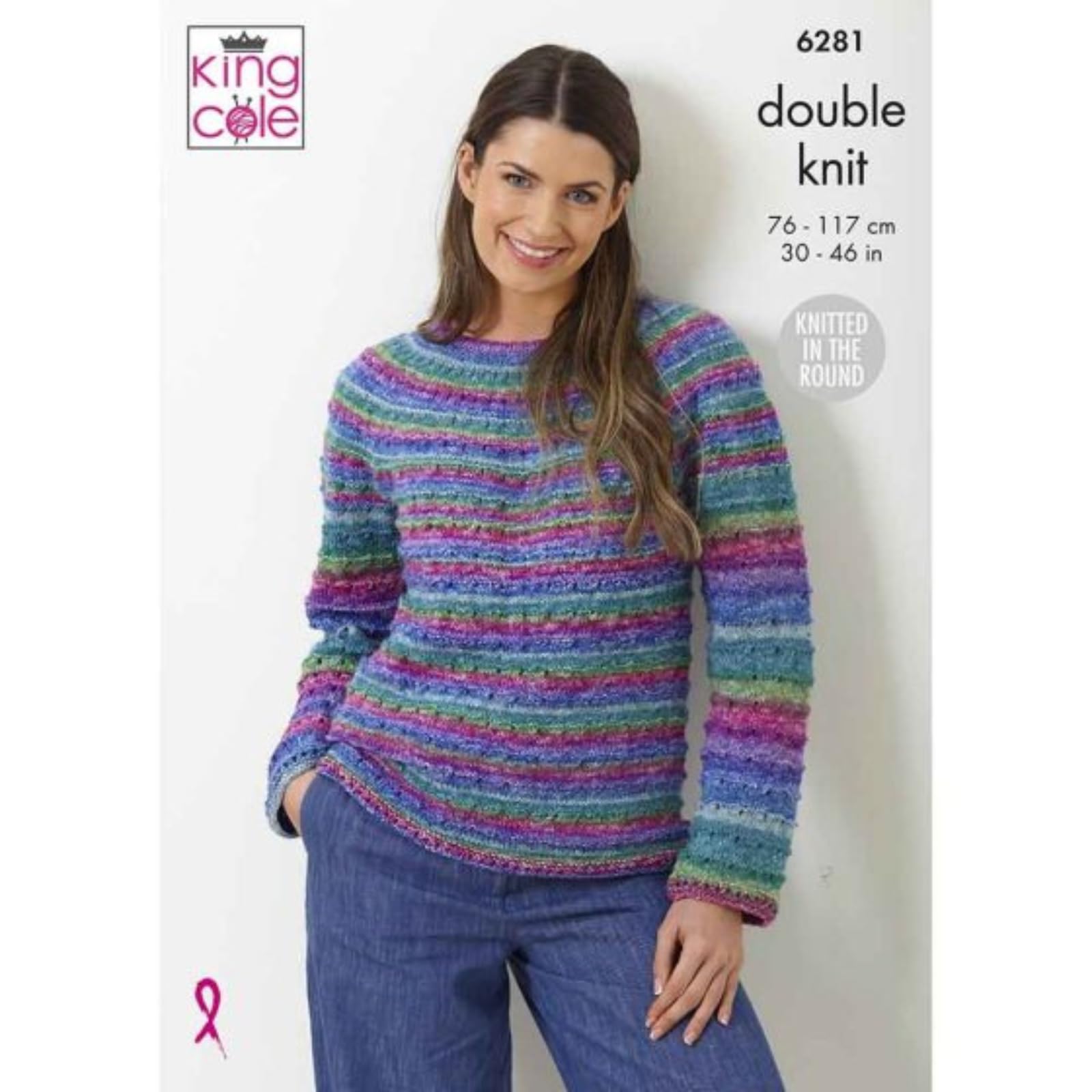 King Cole DK Knitting Pattern - 6281 Ladies Sweaters