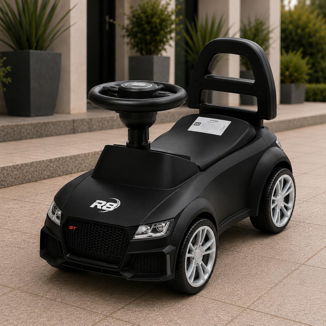 Kids Ride On Car | Musical Sports Car Baby Ride On | Foot to Floor Push Car for Toddlers | Steering Wheel & Back Rest | Safe & Sturdy | No Battery | Indoor Outdoor | Boys & Girls-image-16